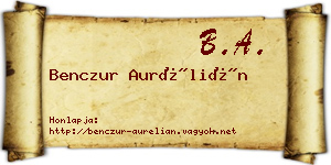 Benczur Aurélián névjegykártya
